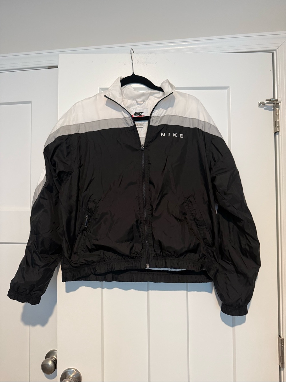 Nike Fleece Lined Cropped Windbreaker Full Zip Jacket